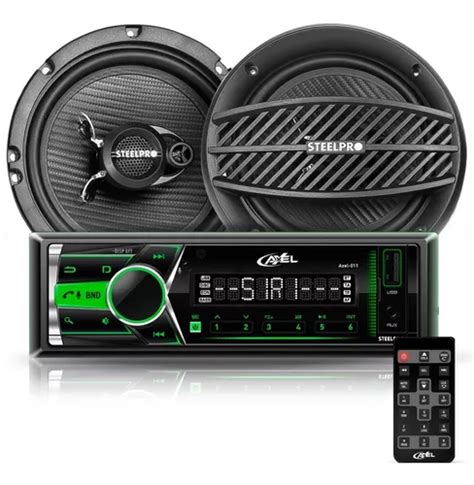 Kit Auto Estereo Bluetooth Par Bocinas 65 Axel Steelpro Envío Gratis