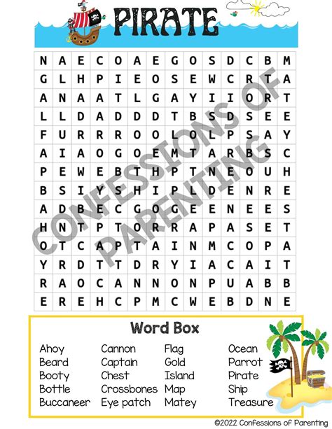 Pirate Word Searches At Tarscarletteblog Blog