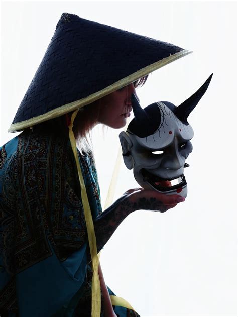 Japanese Hannya Mask White And Black Demon Mask Made To Etsy