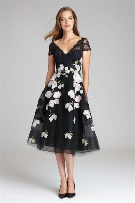 Pin By Llindym On Wedding Mb Fit And Flare Dress Floral Tea Length