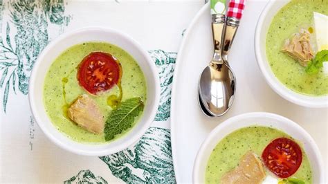 Soupe froide de courgettes mozzarella et thon rapide découvrez les