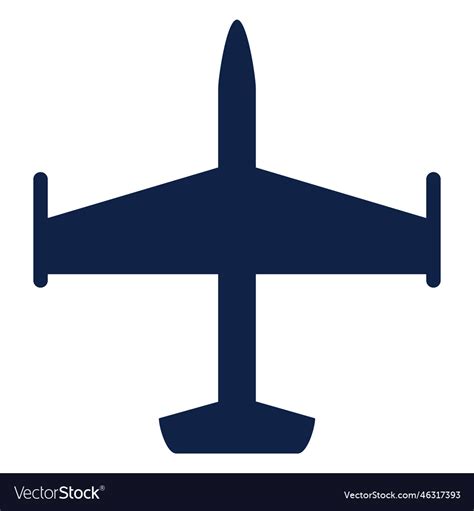 Airplane aircraft top view silhouette Royalty Free Vector