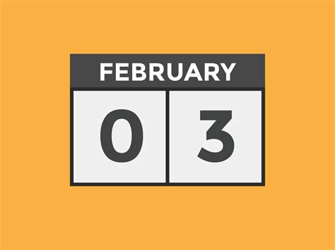 february 3 calendar reminder. 3rd february daily calendar icon template ...