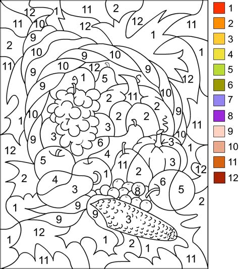 Autumn Color By Number Worksheets Fall Math Color By Number