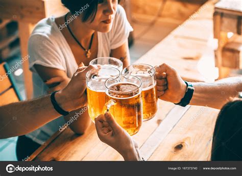 Happy Friends Drinking Beer — Stock Photo © Jeka2009 167373740