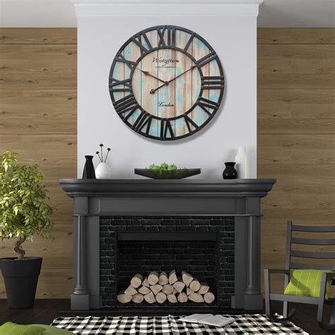 Westzytturm 24 Farmhouse Wood Wall Clock Rustic Vintage 3D Roman