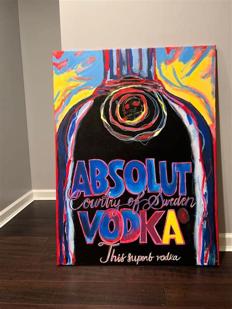 Andy Warhol Absolut Vodka Inspired Canvas Graffiti Style Art Art