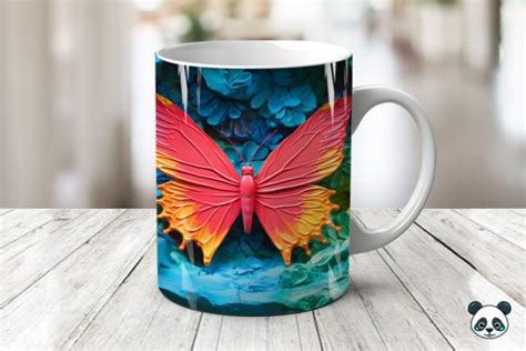 Butterfly 3D Mug Wrap Sublimation Bundle Bundle Creative Fabrica