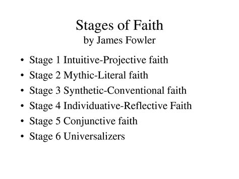 fowler stages of faith chart