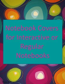 Notebook Covers by Teaching Edventures | Teachers Pay Teachers