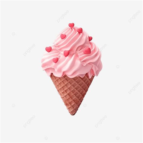 Helado De San Valentín De Renderizado 3d PNG dibujos Día De San