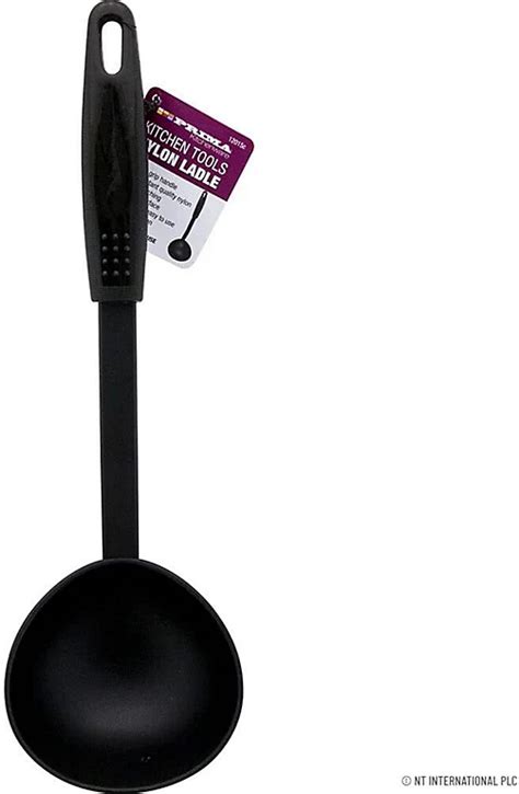 New Black Nylon Soup Ladle Heat Resistant Kitchen Hand Tool Handle Serving Spoon Diy At Bandq