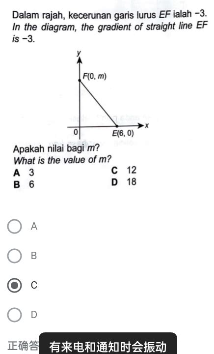 Solved Dalam Rajah Kecerunan Garis Lurus EF Ialah 3 In The Diagram