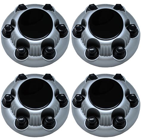 4PC Fits CHEVY GMC 6 Lug SILVER Center Caps 16 17 Steel Wheel