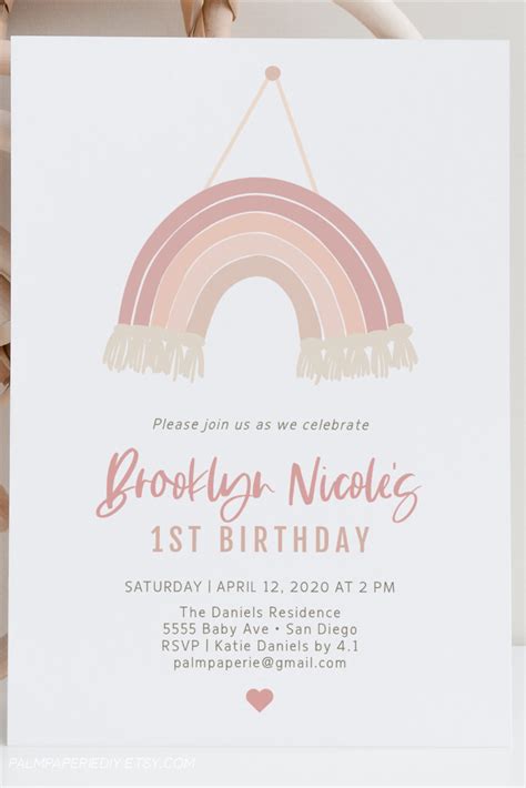 Paper Party Supplies Invitations Announcements Modern Rainbow