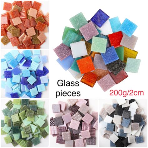 Mosaic Glass Pieces Square Multi Colour Vitreous Mosaic Tiles Diy Craft Supplies Colorful Glass