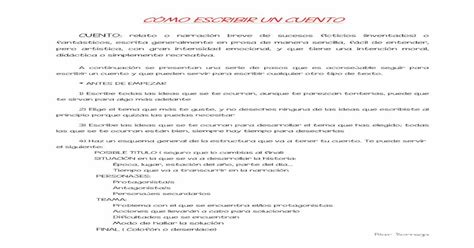 CÓmo Escribir Un Cuento Pilarboalmanzor · Pilar Borrega CÓmo Escribir Un Cuento Cuento Relato