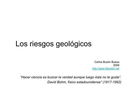 Los riesgos geológicos