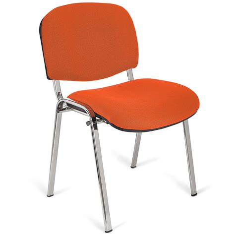 Silla De Confidente Moby Base Naranja Con Patas Cromadas Ofisillas Es