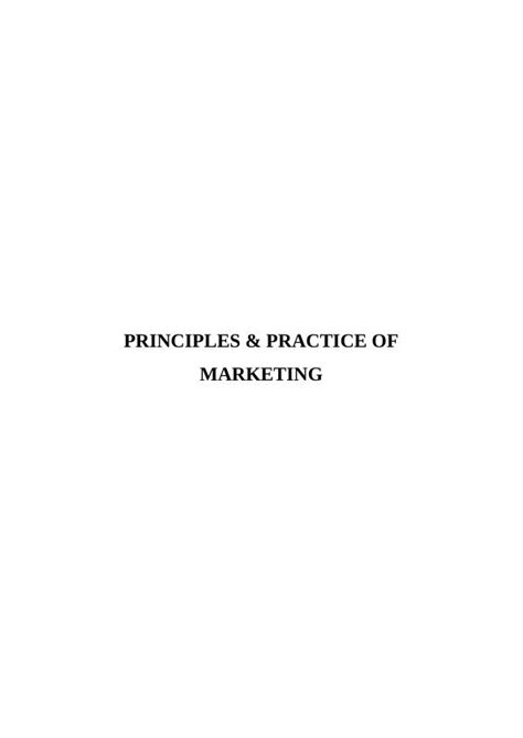 Principles And Practice Of Marketing Assignment Solution