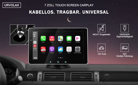 Urvolax Wireless Apple Carplay Android Car Inch Hd Ips Portable