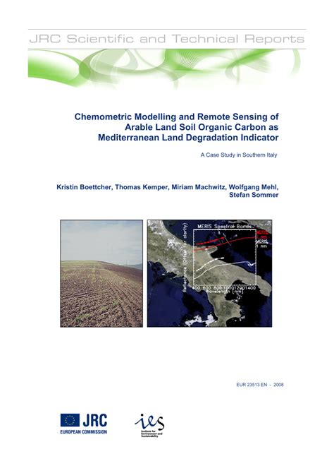 PDF Chemometric Modelling And Remote Sensing Of Arable Land Soil