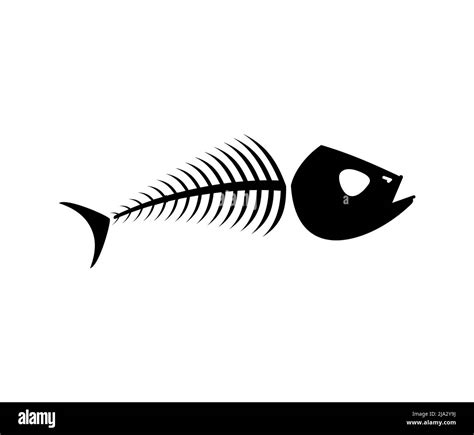 Fish Skeleton Isolated Fish Skull Vector Illustration Stock Vector