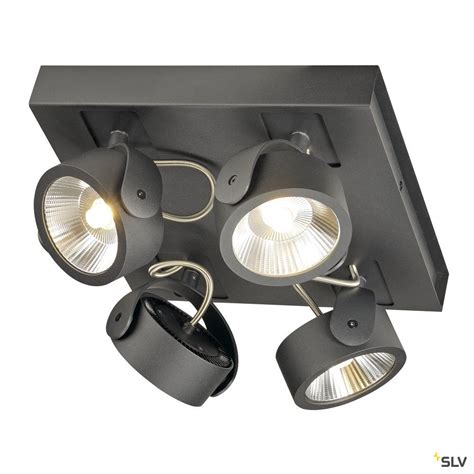 Applique Et Plafonnier Int Rieur Slv Kalu Quad Carr Noir Led W