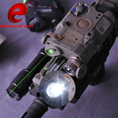 Element Airsoft Tactical Flashlight Peq 15 La 5c Ir Green Dot Laser