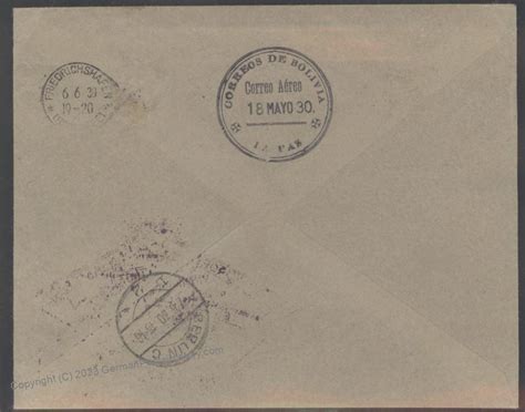 Bolivia 1930 Graf Zeppelin LZ127 Mi68C Cover Berlin Luftpost Connection