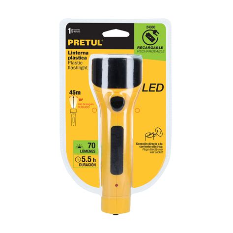 Ficha Tecnica Linterna plástica de LED 70 lm recargable PRETUL