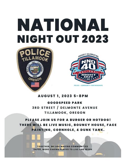 Tillamook Police Hosting National Night Out 2023 Tillamook Chamber Of