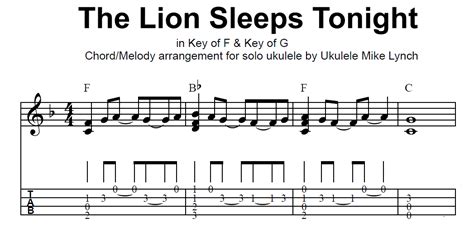 Lion Sleeps Tonight Melody Tab For Ukulele Atpowen