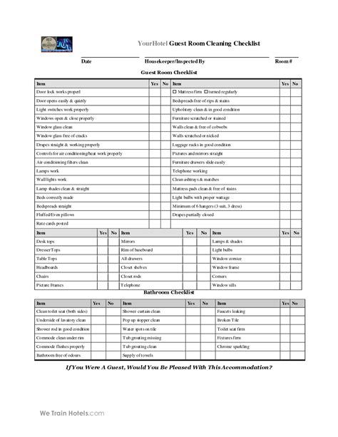 Hotel Housekeeping Checklist Template Flyer Template