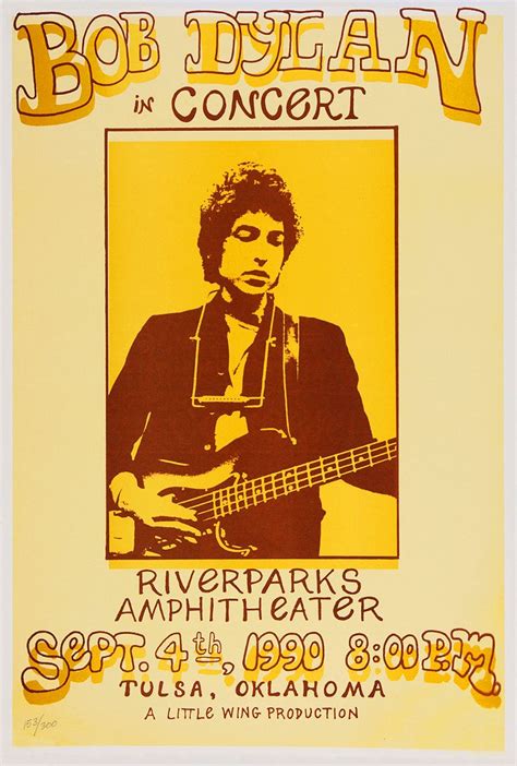 Bob Dylan 1990 Tulsa Musik Plakat Werbeplakat