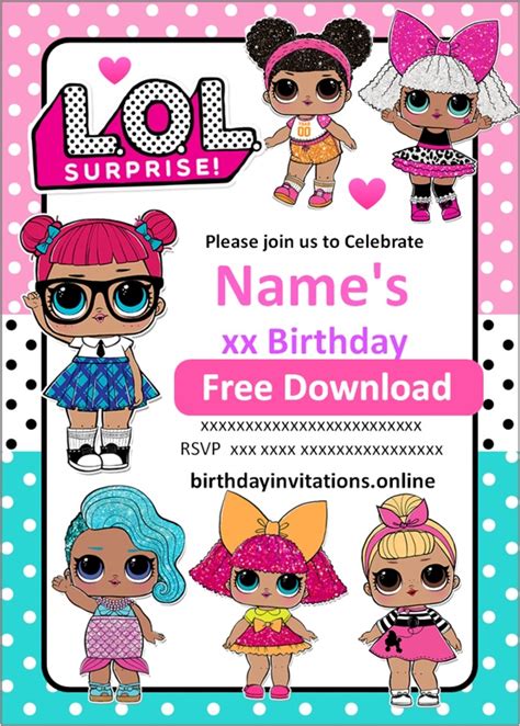 Lol Surprise Doll Birthday Party Invitation Lupon Gov Ph