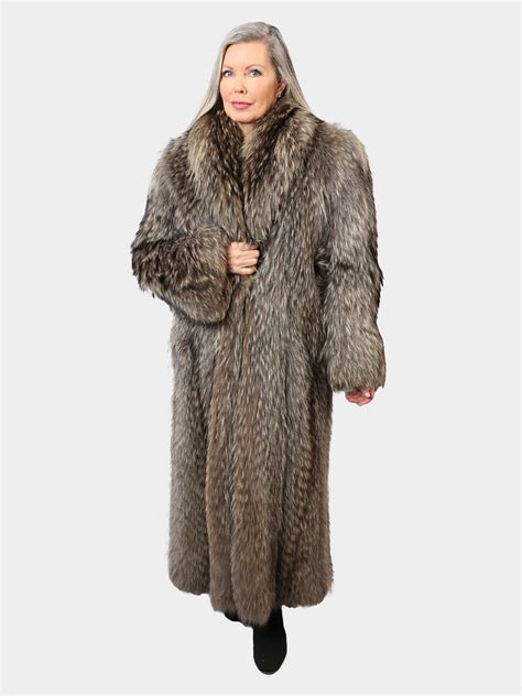 Womens Finn Raccoon Fur Coat Estate Furs