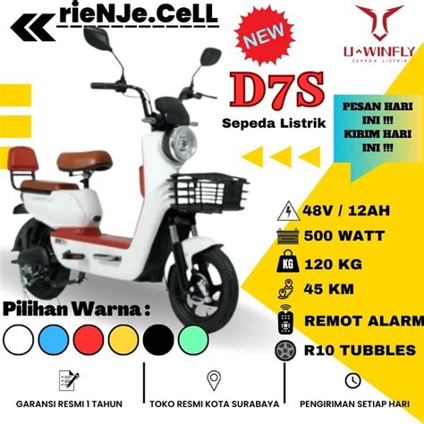 Jual SEPEDA LISTRIK NEW U WINFLY D7D 48V 12AH Uwinfly Terbaru D7d 48v