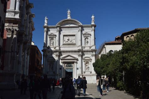 Facade of the Church of San Roque in Venice. Editorial Stock Photo ...