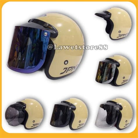 Jual Helm Sepeda Motor Half Face Bogo Jpn Solid Polos Original Warna