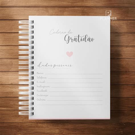 Caderno Da Gratidão Diário Da Gratidão Personalizado