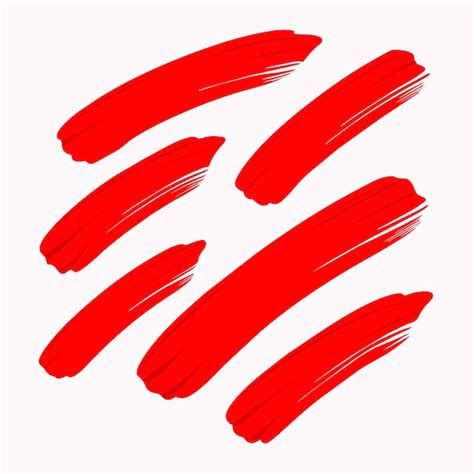 Premium Vector Red Brush Stroke Set Paintbrush Print Stripes Stains