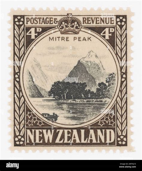 Issued Four Penny Mitre Peak Stamp Postage Stamps Stock Photo Alamy