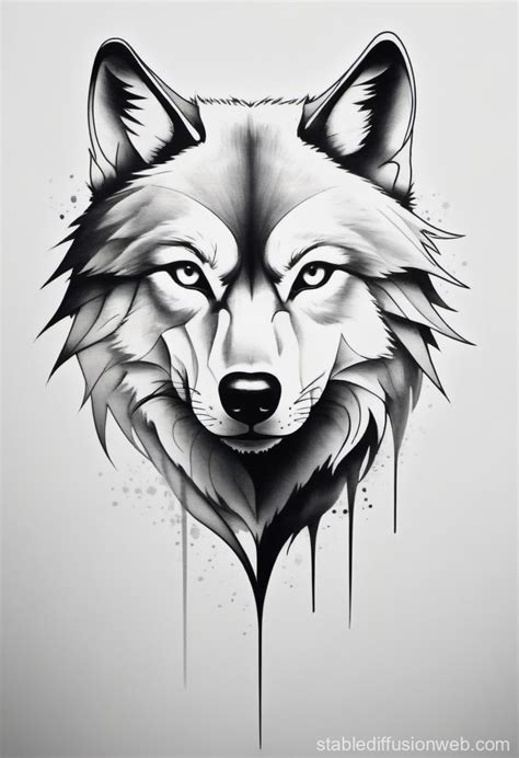 Minimal Wolf Tattoo Design | Stable Diffusion Online