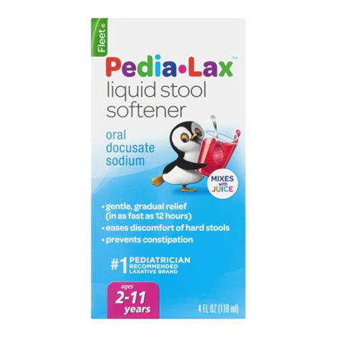 Fleet Pedia Lax Oral Docusate Sodium Liquid Stool Softener Fruit Punch