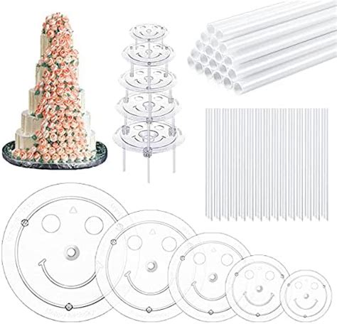 Pieces Plastic Cake Dowel Rods Set For Tiered Cakes White Cake