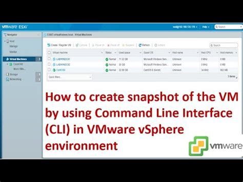 How To Create Vm Snapshot And Restore Using Command Line Interface In