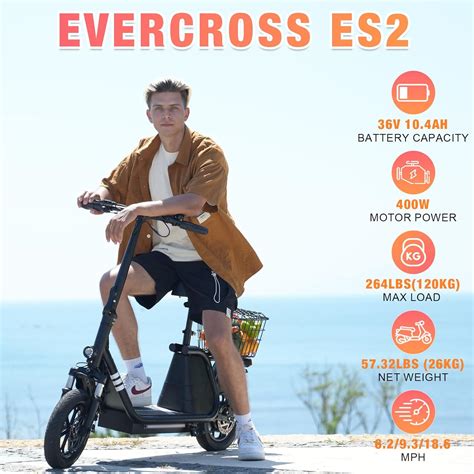 Evercross Es Scooter El Ctrico Con Asiento Scooter El Ctrico Plegable