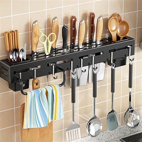 Stainless Steel Household Knife Rack Multi Functional Wall Mounted