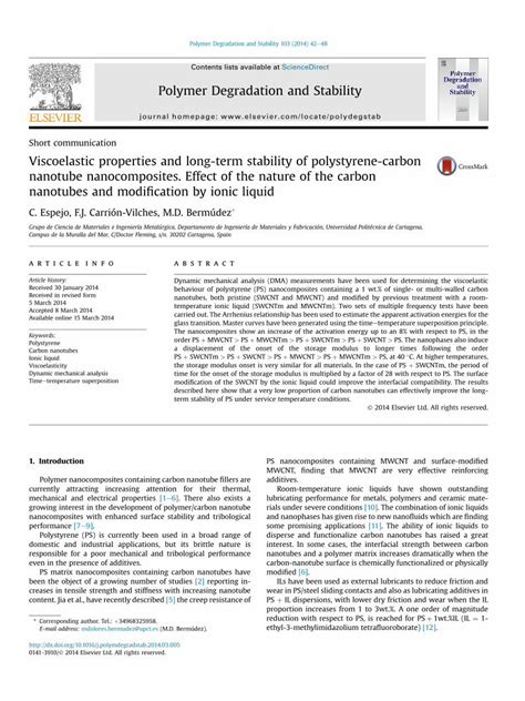 PDF Viscoelastic Properties And Long Term Stability Of Polystyrene